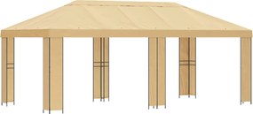 vidaXL Κήπος Γκαζebo 6 x 3 m Κρεμ Πολυεστέρας και Χάλυβας 190