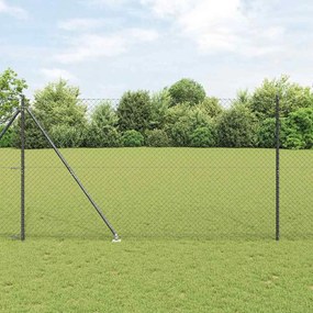 vidaXL Φράχτης με Αλυσίδα και Ακίδες 10 x 1,5 m Γκρι Δίχτυ