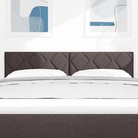 vidaXL LED κεφαλάρι Ανοιχτό γκρι 160 cm ύφασμα