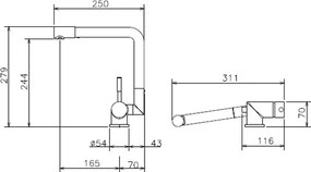 La Torre Tech 12115 Chrome - Μπαταρία Κουζίνας Παραθύρου