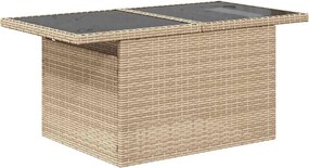 vidaXL Σετ Καναπέ Κήπου 9 τμχ. Μπεζ συνθετικό ρατάν