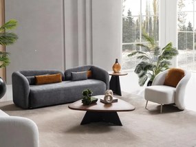 Stewehome Σετ Καναπέ 3+3+1 Μοντέρνο σε Γκρι και Λευκό Πολυτελές Σαλόνι 220x68x72 cm