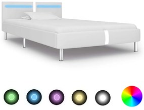 Πλαίσιο Κρεβατιού με LED Λευκό 90x200 εκ. από Συνθετικό Δέρμα