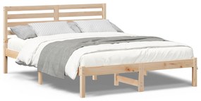 vidaXL Σκελετός Κρεβατιού Καφέ 140 x 190 cm Συμπαγές ξύλο πεύκου