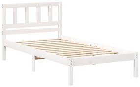 vidaXL Σκελετός Κρεβατιού Λευκό 90 x 200 cm Μασίφ ξύλο πεύκου