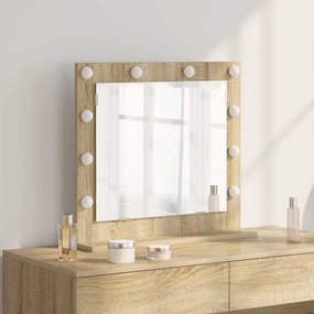 vidaXL Καθρέφτης τουαλέτας με καθρέφτη Δρύς Sonoma 60 x 55 x 18 εκ.