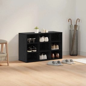 vidaXL Παπουτσοθήκη Μαύρη δρυς 77.5 x 30 x 51 εκ. Επεξεργασμένο ξύλο