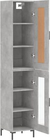 vidaXL Ντουλάπι Γκρι Σκυροδέματος 34,5x34x180 εκ. Επεξεργασμένο Ξύλο
