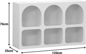 Μπουφές Emersi pakoworld με ράφια mdf σε λευκή απόχρωση 120x35x76εκ