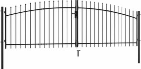 vidaXL Πύλες φράχτη WOERDEN 400 x 150 cm Ατσάλι Γκρι Κλειδώσιμο