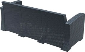 Καναπές 3Θεσιος Monaco Dark Grey Πολυπροπυλενίου 198X79X79εκ.