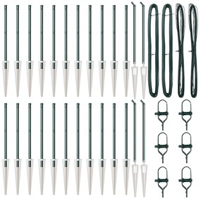 vidaXL Στύλος Περιφράξεων 26 pcs Ασημί 3.2 x 3.2 x 60 εκ Ατσάλι
