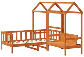 vidaXL Σετ Κρεβατιού Ημέρας Κερωμένο Καφέ 90 x 200 cm Στερεό πεύκο