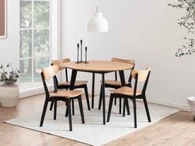Τραπέζι Oakland 385, Μαύρο, Δρυς, 76cm, 17 kg, Φυσικό ξύλο καπλαμά, Ινοσανίδες μέσης πυκνότητας, Ξύλο, Ξύλο: Καουτσούκ | Epipla1.gr