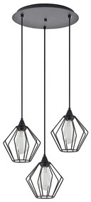 Φωτιστικό Οροφής Adept 77-8750 37x37x300cm 3xE27 60W Black Homelighting