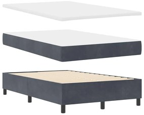 vidaXL Κρεβάτι με ελατήρια με στρώμα Σκούρο Γκρι 120 x 200 cm Βελούδο