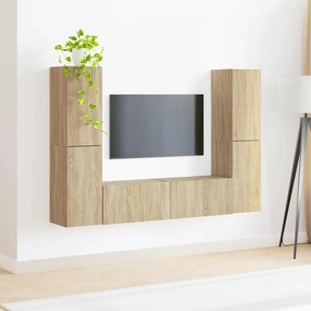 vidaXL Σετ επίπλου τηλεόρασης 6 pcs Δρύς Sonoma Επεξεργασμένο ξύλο