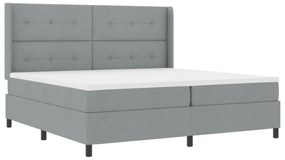 vidaXL Κρεβάτι με Στρώμα Φωτεινό Γκρι 200x200 cm Ύφασμα