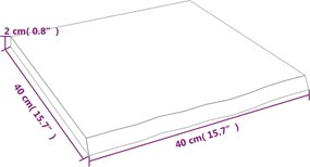 vidaXL Πάγκος Μπάνιου Σκούρο Καφέ 40x40x2 εκ. Επεξ. Μασίφ Ξύλο