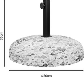 Βάση ομπρέλας Nimbus pakoworld τσιμέντο ψηφιδωτή 25kg Φ50εκ