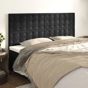 vidaXL Κεφαλάρι Μαύρο Βελούδινο 160x5x118/128 εκ.