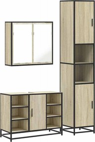 vidaXL Σετ Επίπλων Μπάνιου 3 Τεμαχίων Sonoma Δρυς Επεξεργασμένο Ξύλο