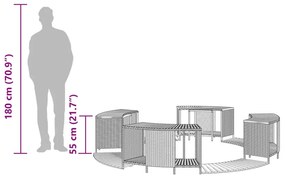 Πλαίσιο Τζακούζι Γκρι από Συνθετικό Ρατάν + Μασίφ Ξύλο Ακακίας - Γκρι