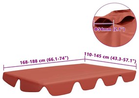 vidaXL Πανί Ανταλλακτικό για Κούνια Κήπου Τερακότα 188/168 x 145/110εκ