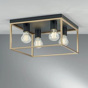 Φωτιστικό Οροφής - Πλαφονιέρα I-Kimera-PL4 E27 24x35x35 Black-Gold Luce Ambiente Design