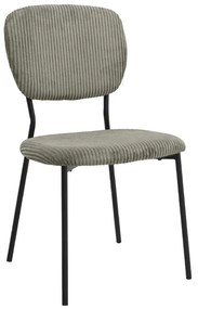 Καρέκλα τραπεζαρίας Kevin Megapap λαδί ύφασμα - μεταλλικό μαύρο πόδι 48x51x87εκ.