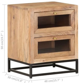 vidaXL Κομοδίνο 40 x 30 x 50 εκ. από Μασίφ Ξύλο Ακακίας