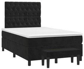 ΚΡΕΒΑΤΙ BOXSPRING ΜΕ ΣΤΡΩΜΑ ΜΑΥΡΟ 120 X 200 ΕΚ. ΒΕΛΟΥΔΙΝΟ 3138015