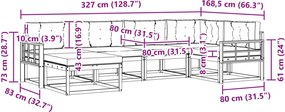 vidaXL Σειρά Καναπέ Εξωτερικού 5 pcs Λευκό και Κρεμ Πολυεστέρας