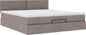vidaXL Οθωμανικό κρεβάτι με στρώμα Taupe 180x200cm ύφασμα