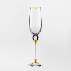 Ποτήρι Σαμπάνιας Με Κρύσταλλο Και Glitter Χρυσό