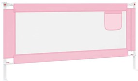 vidaXL Μπάρα Κρεβατιού Προστατευτική Ροζ 190 x 25 εκ. Υφασμάτινη