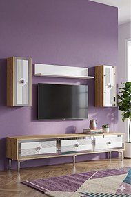 Stewehome Σετ μοντέρνας σύνθεσης τηλεόρασης με ράφι 180x30x41 cm