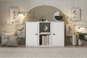 Stewehome Κονσόλα με δύο πόρτες και ράφι χωρίς πλαίσιο Λευκό 97x30x65 cm