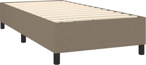vidaXL Κρεβάτι Boxspring με Στρώμα &amp; LED Taupe 90x200 εκ. Υφασμάτινο