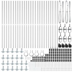 vidaXL Στύλος Περιφράξεων 26 pcs Ασημί Μέγεθος: 3.2 x 3.2 x 83.5 εκ.