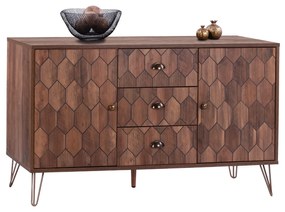 Buffet Philippa  in walnut color with gold 140x39x80cm