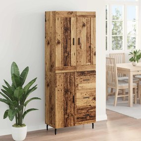 vidaXL Highboard με συρτάρι 2 pcs Παλιό ξύλο Επεξεργασμένο ξύλο