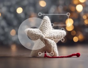 Intra Συλλεκτικό Ξύλινο Παζλ Plywood 4mm - Πλεκτό Διακόσμηση Αστέρι σε Ξύλινο Τραπέζι Σε Ξύλινο Κουτί - Διαστάσεις Puzzle: 10x10 cm – 25 κομμάτια