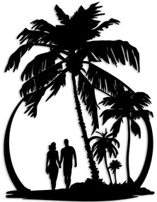 Διακοσμητικό Τοίχου Beach 891TNL3725 44x55cm Black Wallity Μέταλλο