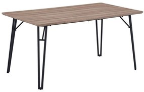 Τραπέζι Kaiser 02-0527 160x90x76cm Oak Mdf, Metal