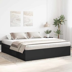 vidaXL Πλαίσιο Κρεβατιού Μαύρο 180 x 200 εκ. Super King