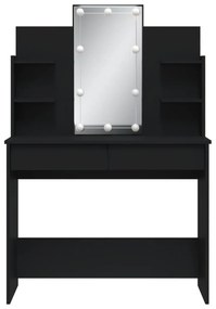 vidaXL Μπουντουάρ με LED Φώτα Μαύρο 96x40x142 εκ.