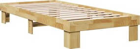 Πλαίσιο κρεβατιού vidaXL χωρίς στρώμα 75x190 cm μασίφ ξύλο δρυς