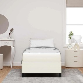 vidaXL Σκελετός Κρεβατιού με στρώμα Κρεμ 100 x 200 cm ύφασμα