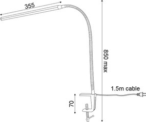 Πορτατίφ Αφής Με Σφιγκτήρα & Dimmer LED Aca Delgado 16055LEDNSC Silver